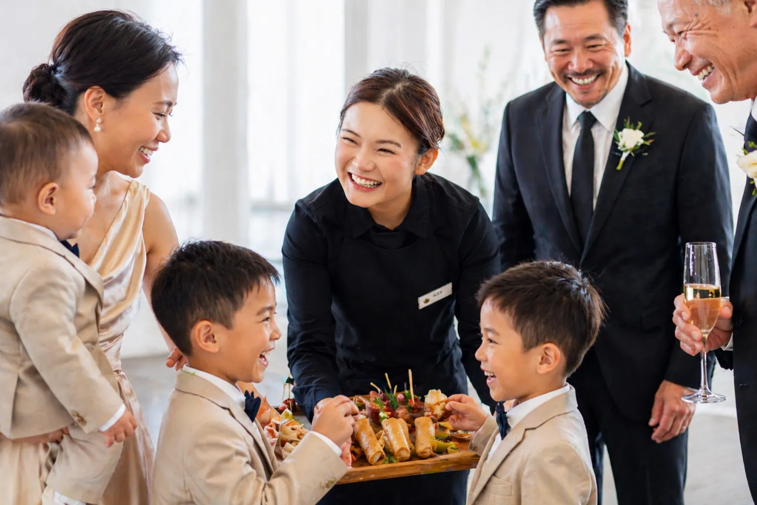 Catering service in action